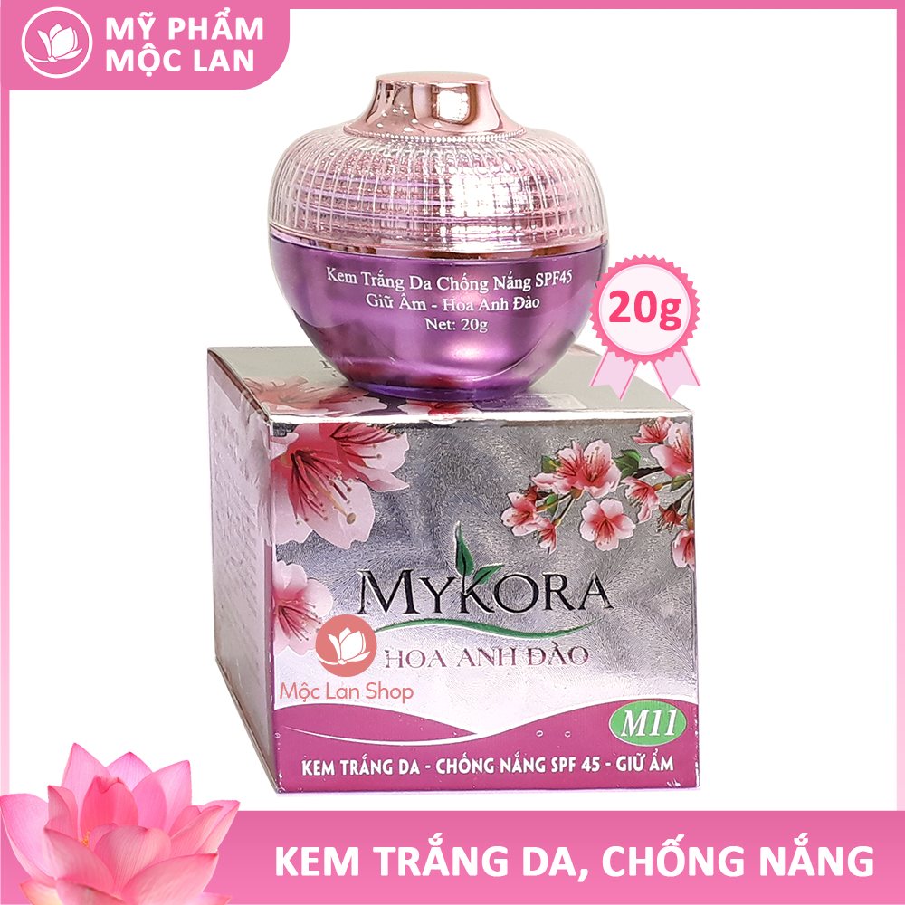 Kem Trắng Da Chống Nắng Spf 45 Giữ Ẩm - Kem Mykora Hoa Anh Đào 20g - Mỹ Phẩm Mộc Lan