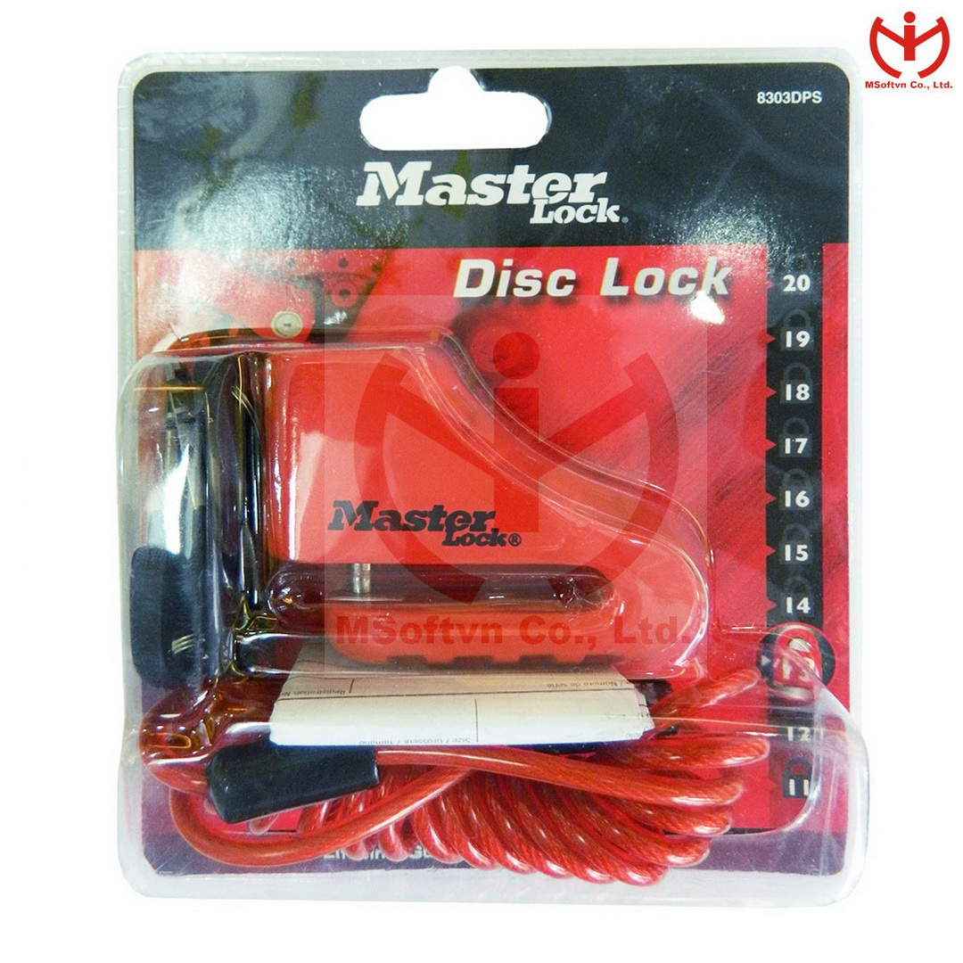 Khóa xe máy Master Lock 8303 EURDPS+ dành cho phanh thắng đĩa - MSOFT