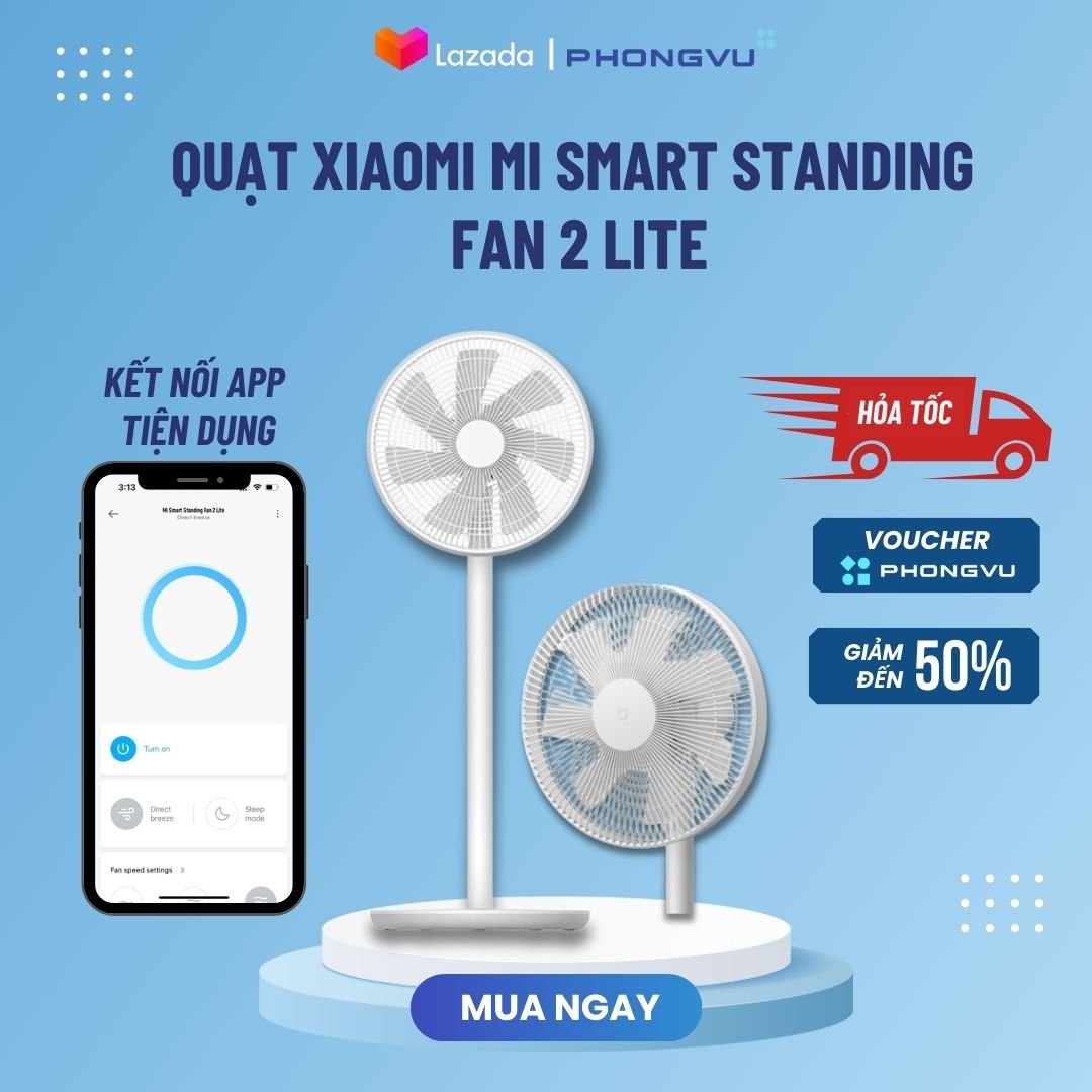  Quạt thông minh Xiaomi Mi Smart Standing Fan 2 Lite  PYV4007GL  - Bảo hành 12 tháng 