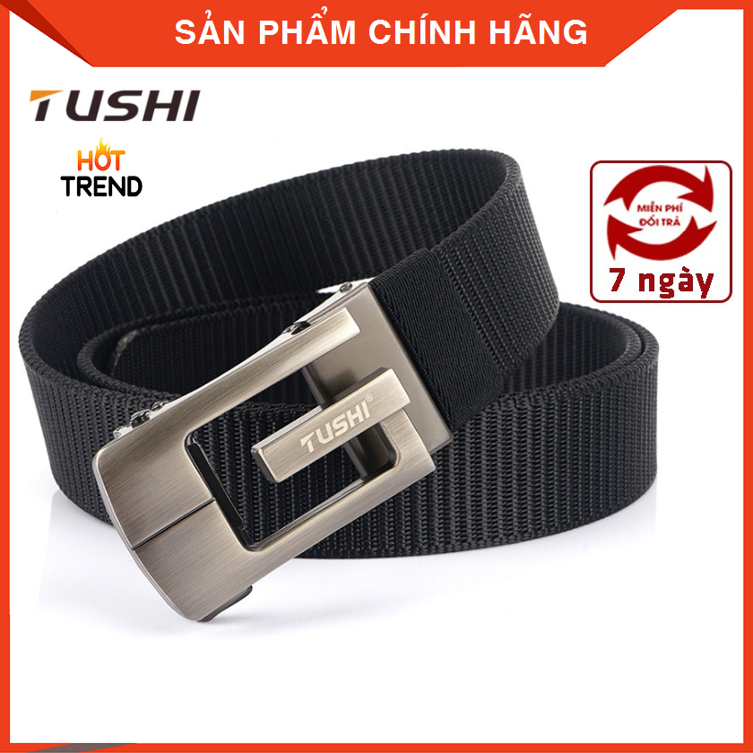 Dây nịt Nam vải dù Tushi G68 siêu bền đẹp_Khóa cài tự động chắc chắn, tiện lợi - Dây lưng vải Canvas cao cấp