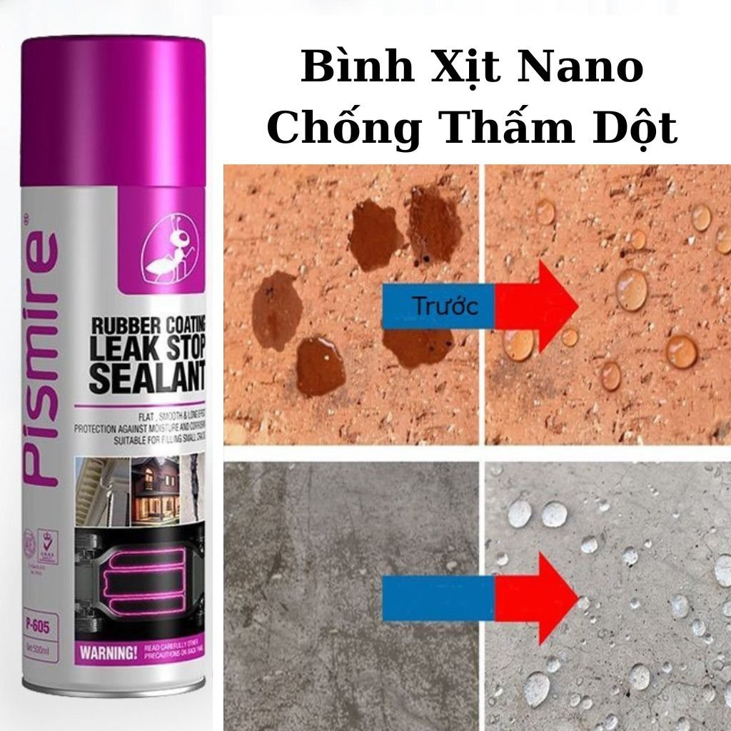 Bình xịt chống thấm đa năng NANO, keo xịt chống thấm gắn vết nứt công nghệ Nhật Bản