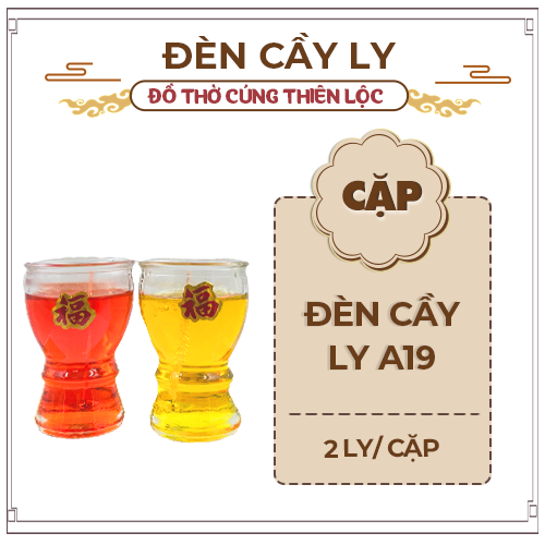 Đèn Cầy Ly Cúng Q07 Hoa Sen Cao 10cm Cháy Liên Tục 30 Tiếng Đồ Thờ Cúng Thiên Lộc - Cặp 2 Ly