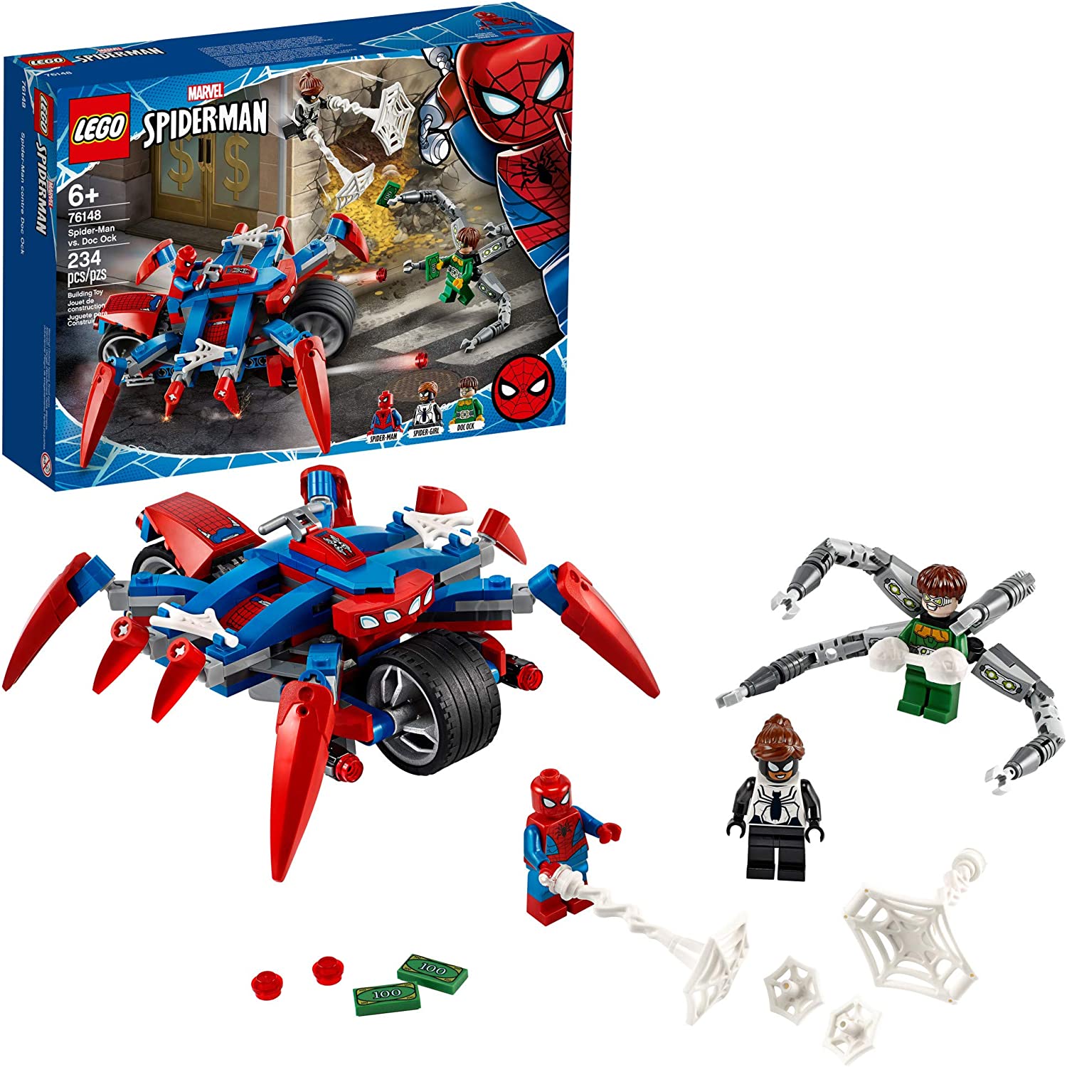 Official】LEGO Marvel's Spider-Man: Spider-Man and Doctor Octopus 76148 Bộ  đồ chơi siêu anh hùng với 3 nhân vật nhỏ, Quà tặng đồ chơi trẻ em, mới 2020  (234 cái) đảm bảo chính