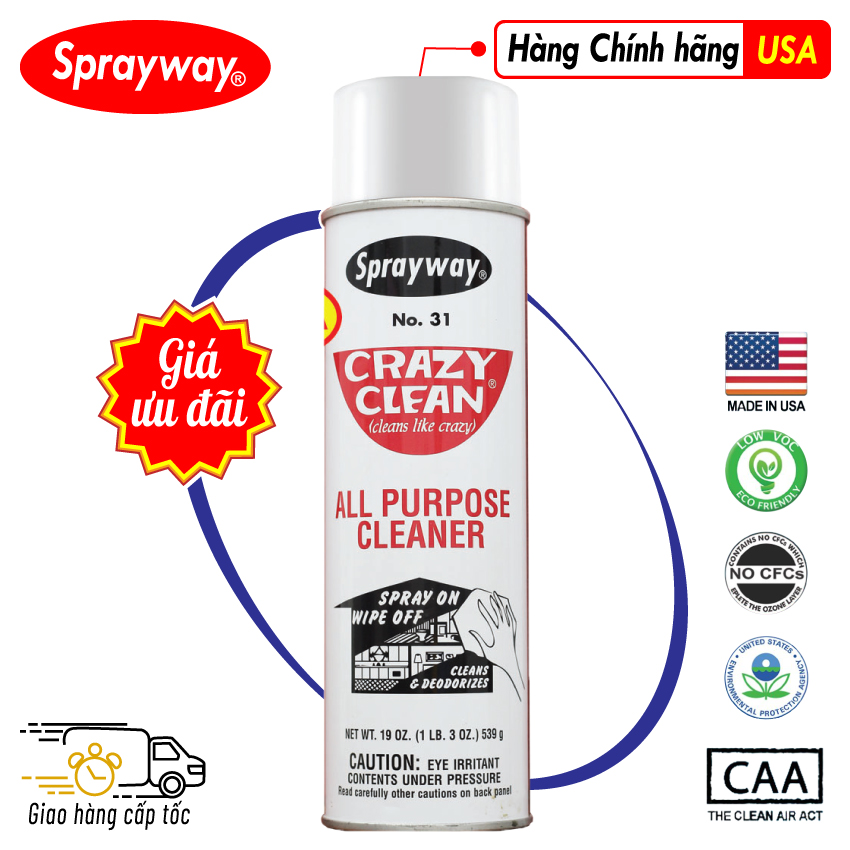 [HCM] Chai xịt tẩy đa năng  - Sprayway 031 Crazy Cleaner