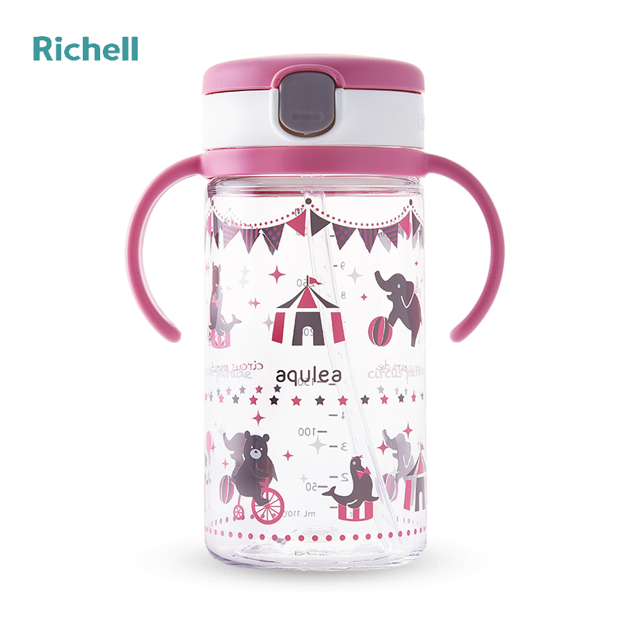 BÌNH ỐNG HÚT AQ RICHELL 320ML HỒNG CIRCUS