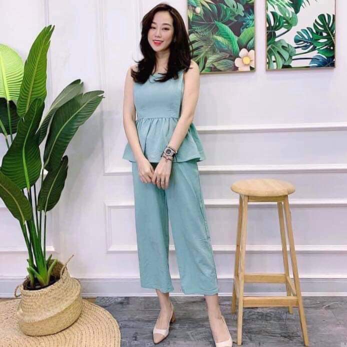 [HCM]Set bộ ống rộng PEPLUM 2 dây cực xinh