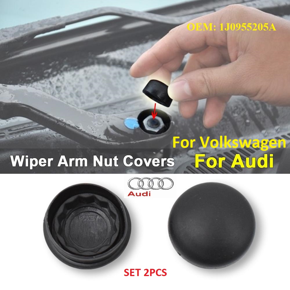 Plastic Cover to Protect the Front Wiper Screws, Used for Many Audi and Volkswagen Cars (Set of 2Pcs)
