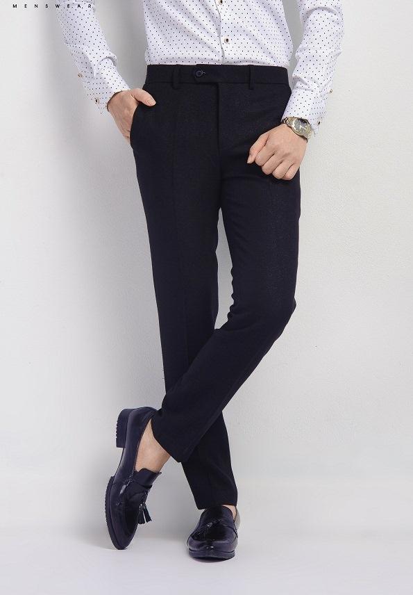 Quần Âu nam Đen Vải Chéo Loại Đẹp Quần Tây Nam co dãn không nhăn không xù dáng hàn quốc