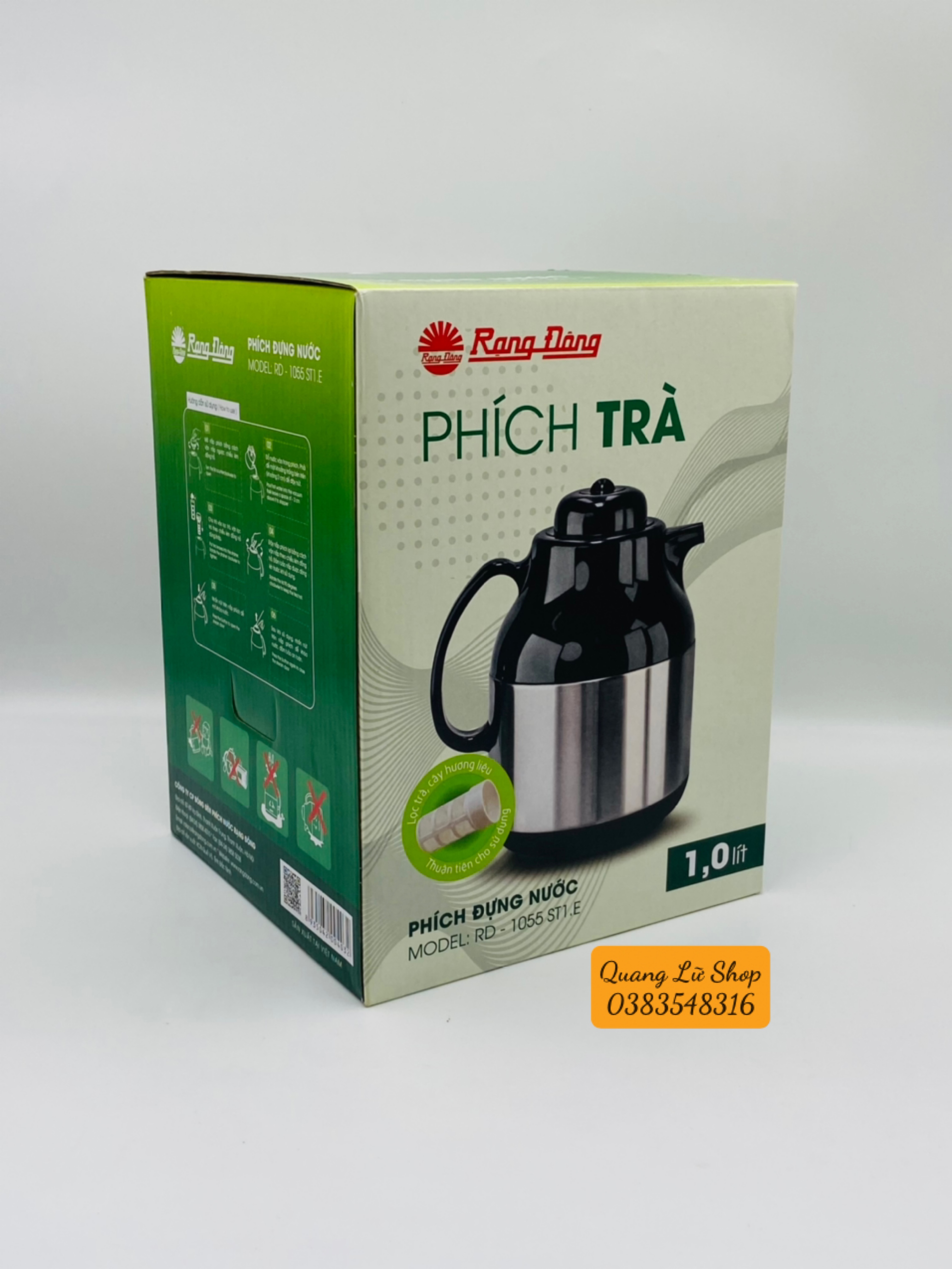 Phích pha trà inox 1 lít rạng đông model: rd-1055 st1.e