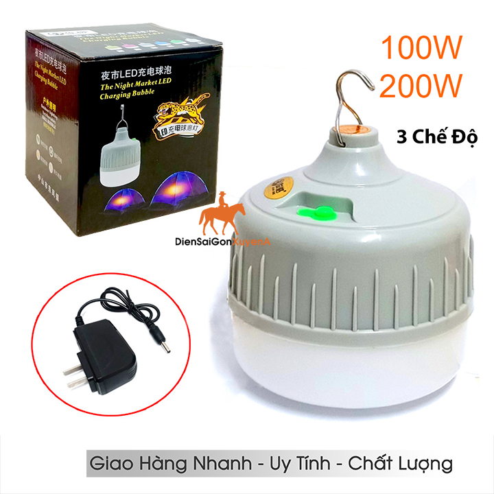 Đèn LED sạc tích điện 200W 3 chế độ(4-6H) - Điện Sài Gòn Xuyên Á