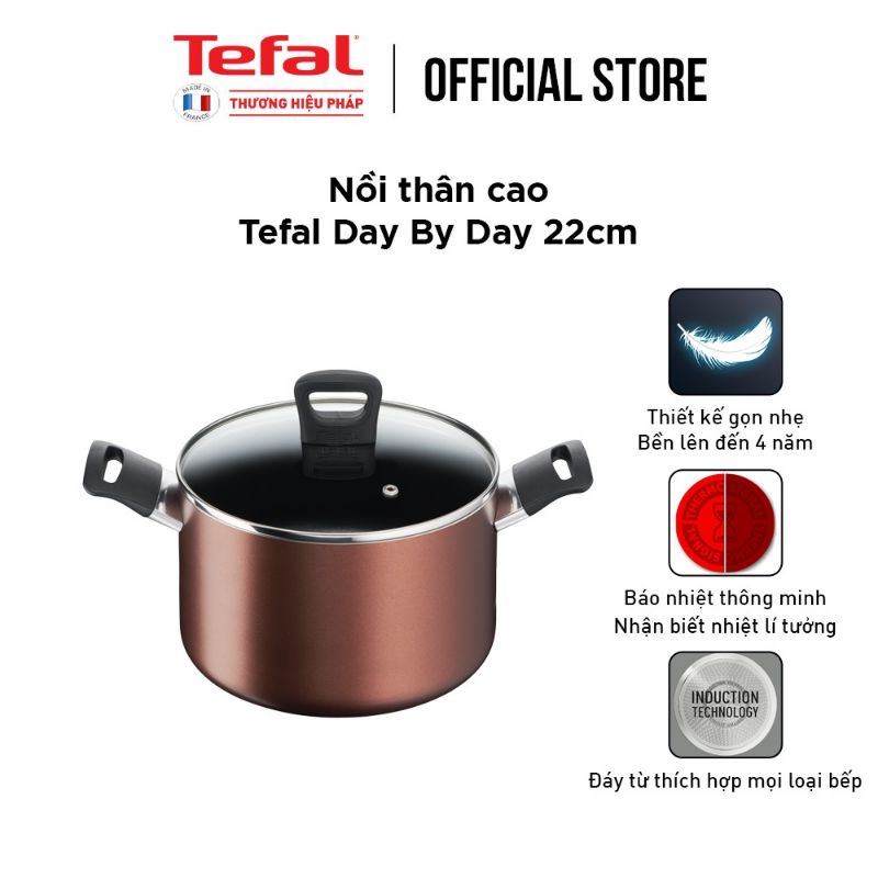 Nồi thân cao tefal day by day 22cm