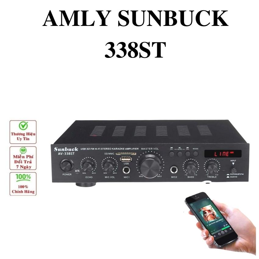 Âmply ,Amply karaoke SUNBUCK AV-338ST  - Công suất cao, HIFI kỹ thuật số âm thanh stereo loa vali 5 kênh hỗ trợ 2 micro AUX đầu vào. HÀNG CHÍNH HÃNG