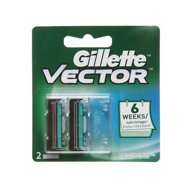 Lưỡi dao cạo Gillet vector Bộ 2 đầu dao cạo râu 2 lưỡi kép sắc bén, tự động điều chỉnh theo khuôn mặt vỉ 2 lưỡi dao
