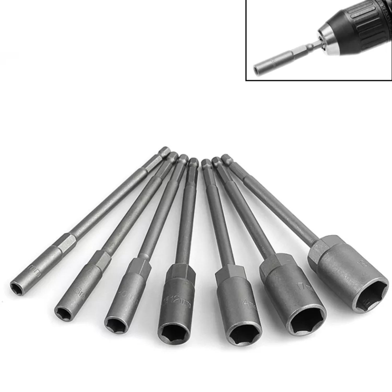 Đầu chụp bulong sâu lòng dài 150MM chân lục giác 6.35mm bán lẻ đủ size