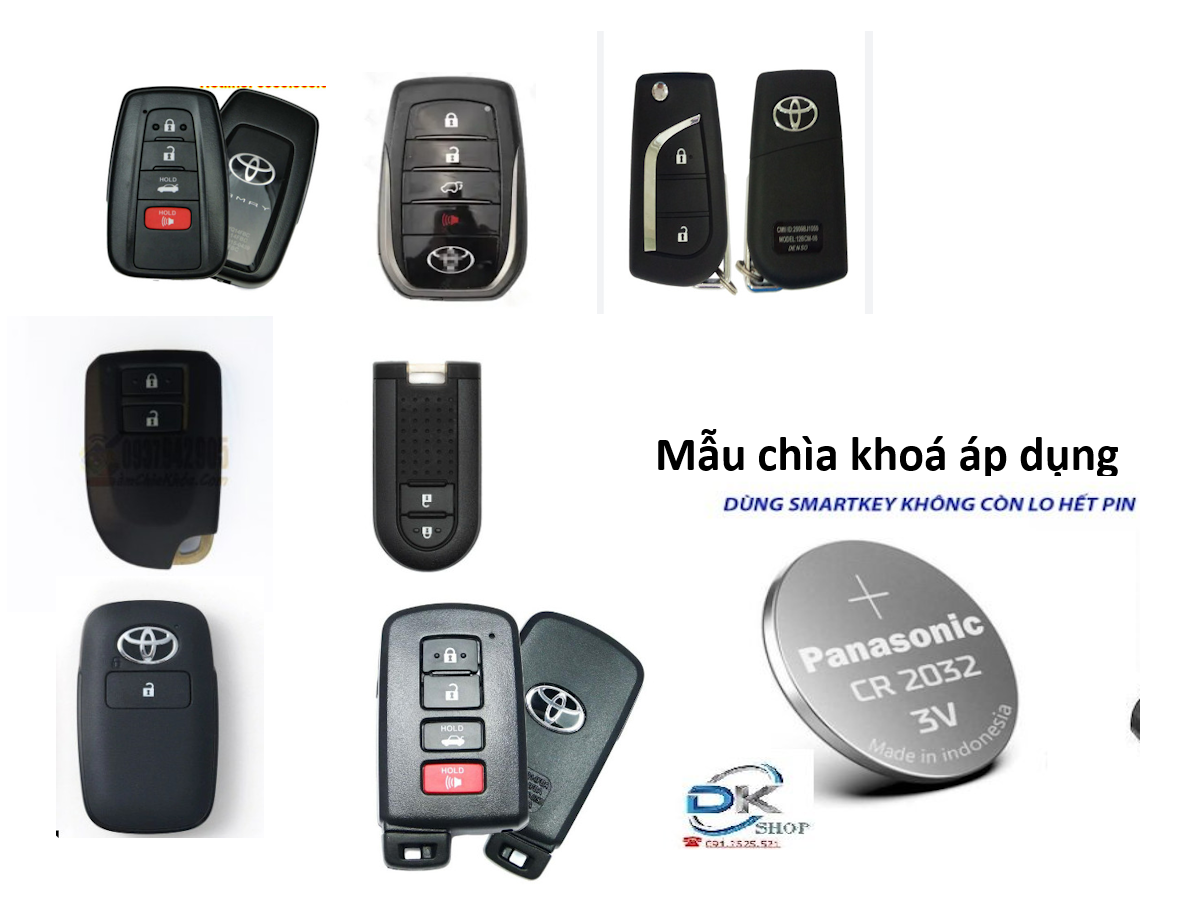 Pin Nhật Panasonic chìa khóa điều khiển xe Toyota Vios, Yaris, Camry, Innova, Hilux, Fortuner, Raize, Land, Cross, Rush Giá 50,000 Đồng*Miễn phí vận chuyển