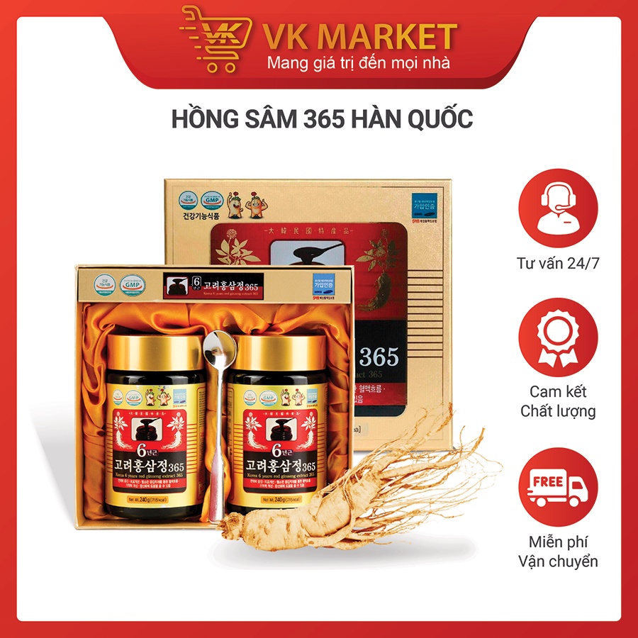 Cao hồng sâm 365 hàn quốc chong kun dang chiết xuất hồng sâm 6 năm tuổi 480g - vk market