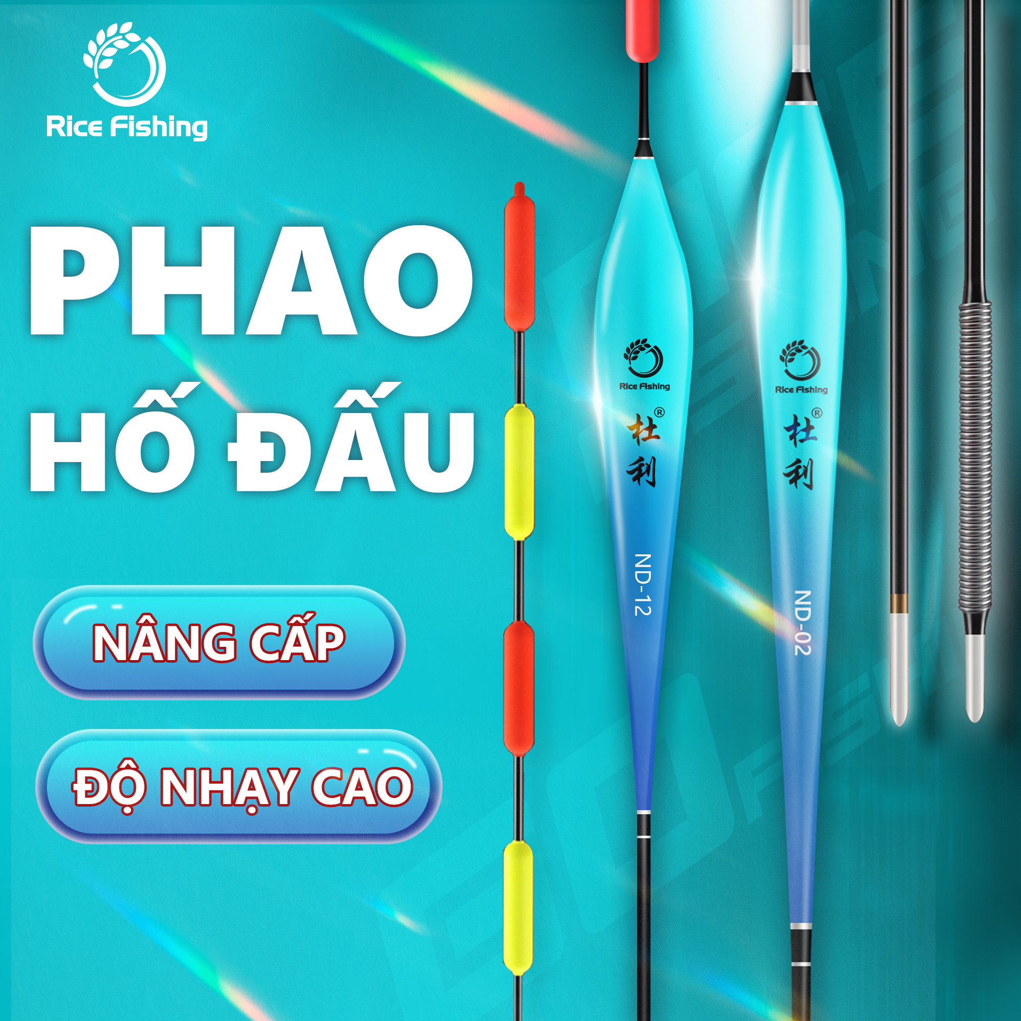 Phao hố đấu săn hàng, phao chép Rice Fishing tải chì nhẹ độ nhạy cao tăm phao to hơn PC-45