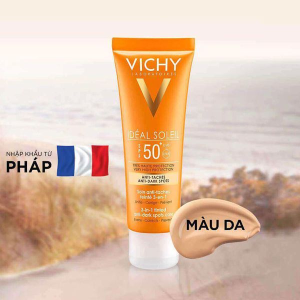 Kem chống nắng giảm thâm nám Vichy Ideal Soleil Anti Darkspot SPF 50 UVA + UVB 50ml