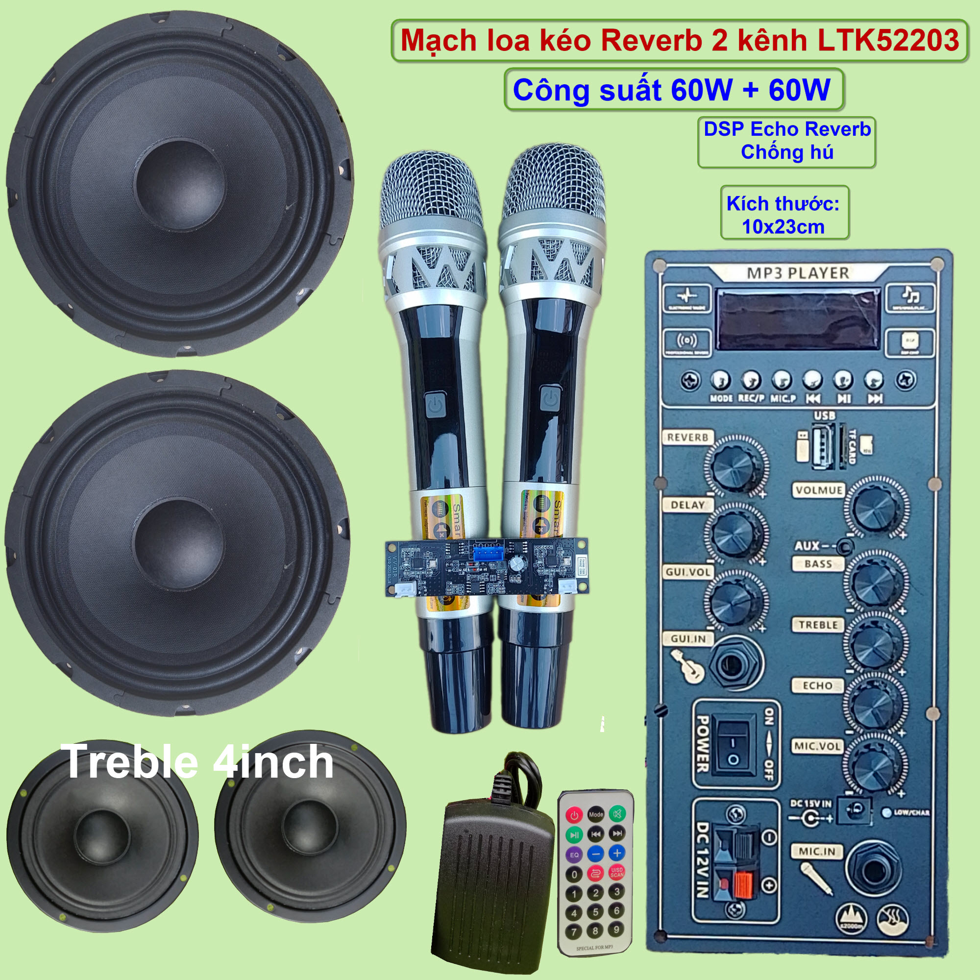 Mạch loa kéo reverb 2 tấc 5 đôi ltk52203