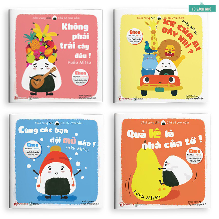 Sách ehon - chơi cùng giri chú bé cơm nắm - combo 4 cuốn ehon nhật bản dành cho bé 0 - 6 tuổi
