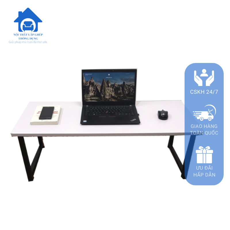 Bàn gỗ gấp gọn chân sắt, dùng để làm việc, bàn học, dễ dàng gấp gọn vô cùng tiện lợi