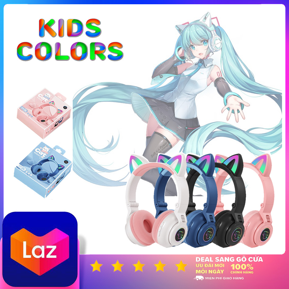 Tai nghe tai mèo tai nghe 3.5mm tai nghe HD micro bluetooth đầu vào không dây cô gái tai nghe máy tính xách tay ứng dụng trò chơi