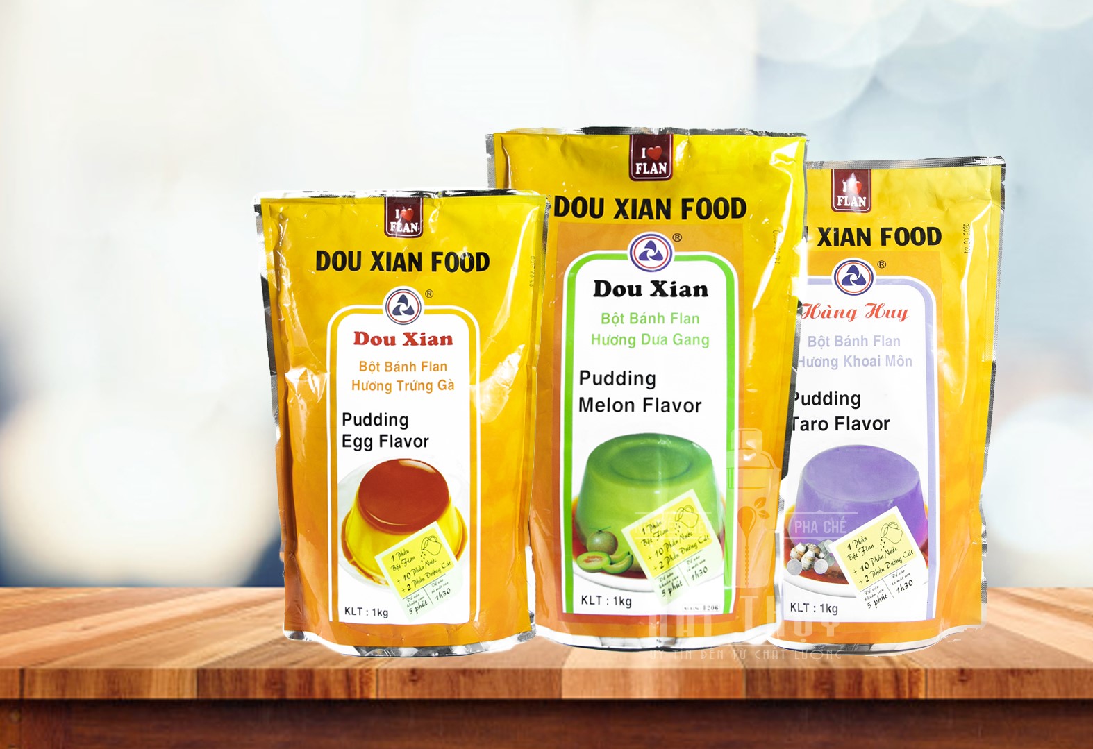 Bột bánh flan dou xian đủ mùi gói 1kg