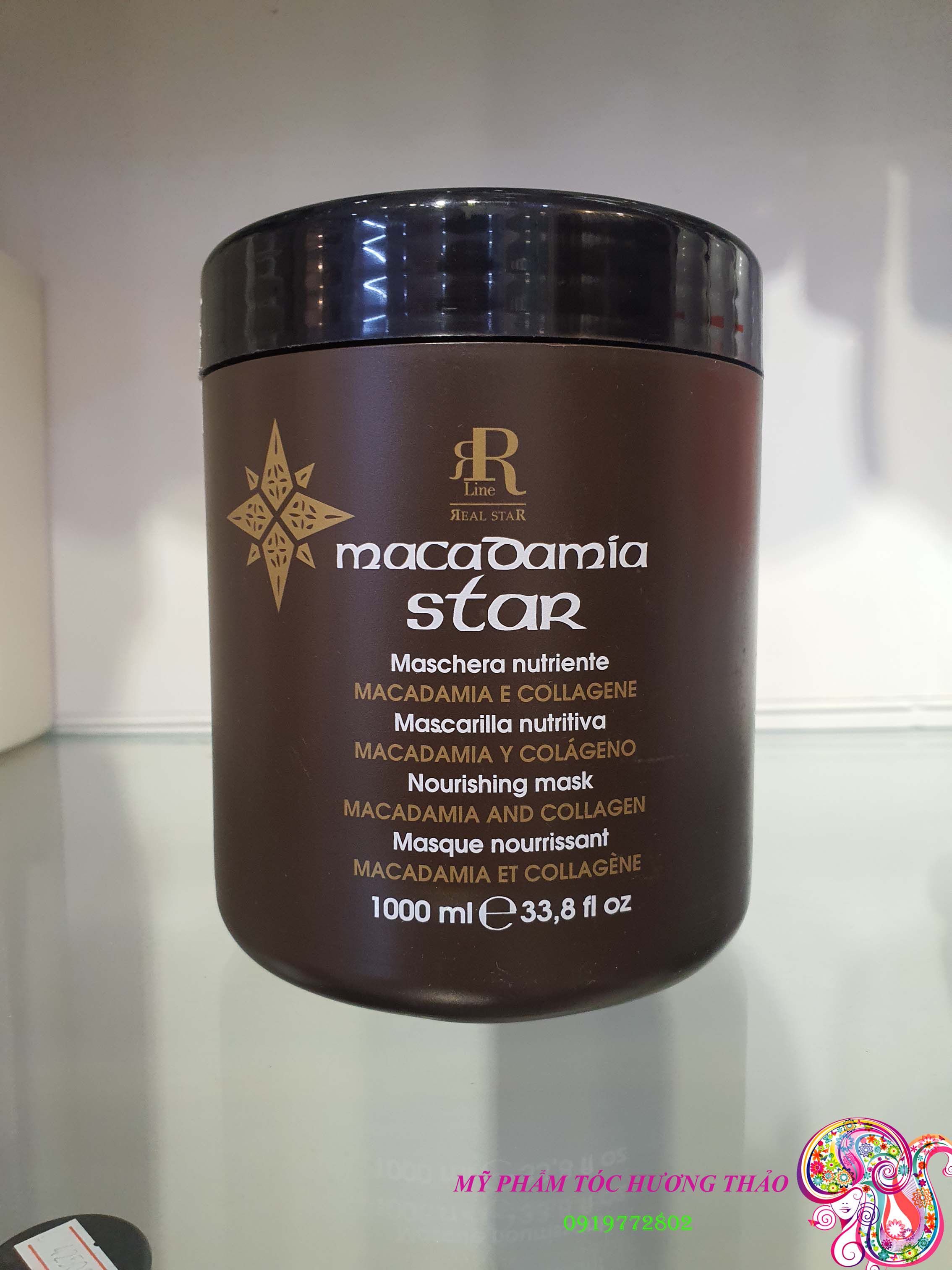 Dầu hấp chăm sóc, phục hồi, tái tạo tóc real star nourising shampoo macadamia & collagen 1000ml