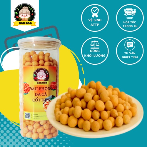 Đậu phộng da cá cốt dừa Mom Mom 500gr đồ ăn vặt Sài Gòn, giòn ngon từng hạt| Mom Mom