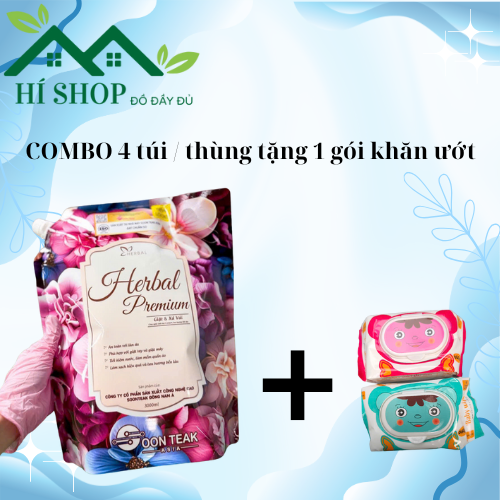  SẢN PHẨM TỐT 2025 NƯỚC GIẶT XẢ SINH HỌC HERBAL PREMIUM HƯƠNG NƯỚC HOA TÚI LỚN 3000ml. 