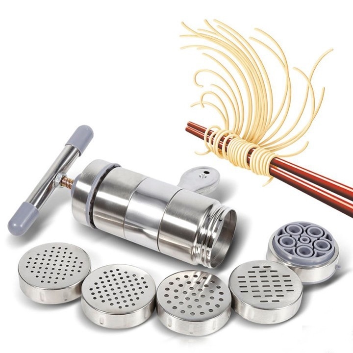 Máy Làm Bún Công Nghiệp – Máy Làm Bún Tươi, Mì, Bánh Canh Tại Nhà 5 Đầu Inox Tiện Dụng Tại Nhà Thiết Kế Thông Minh Giúp Làm Ra Những Sợi Bún, Mì Tươi Ngon, An Toàn Thực Phẩm