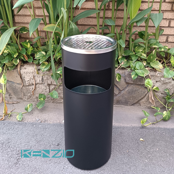 Thùng rác gạt tàn kenzio màu đen k-a35-a-black