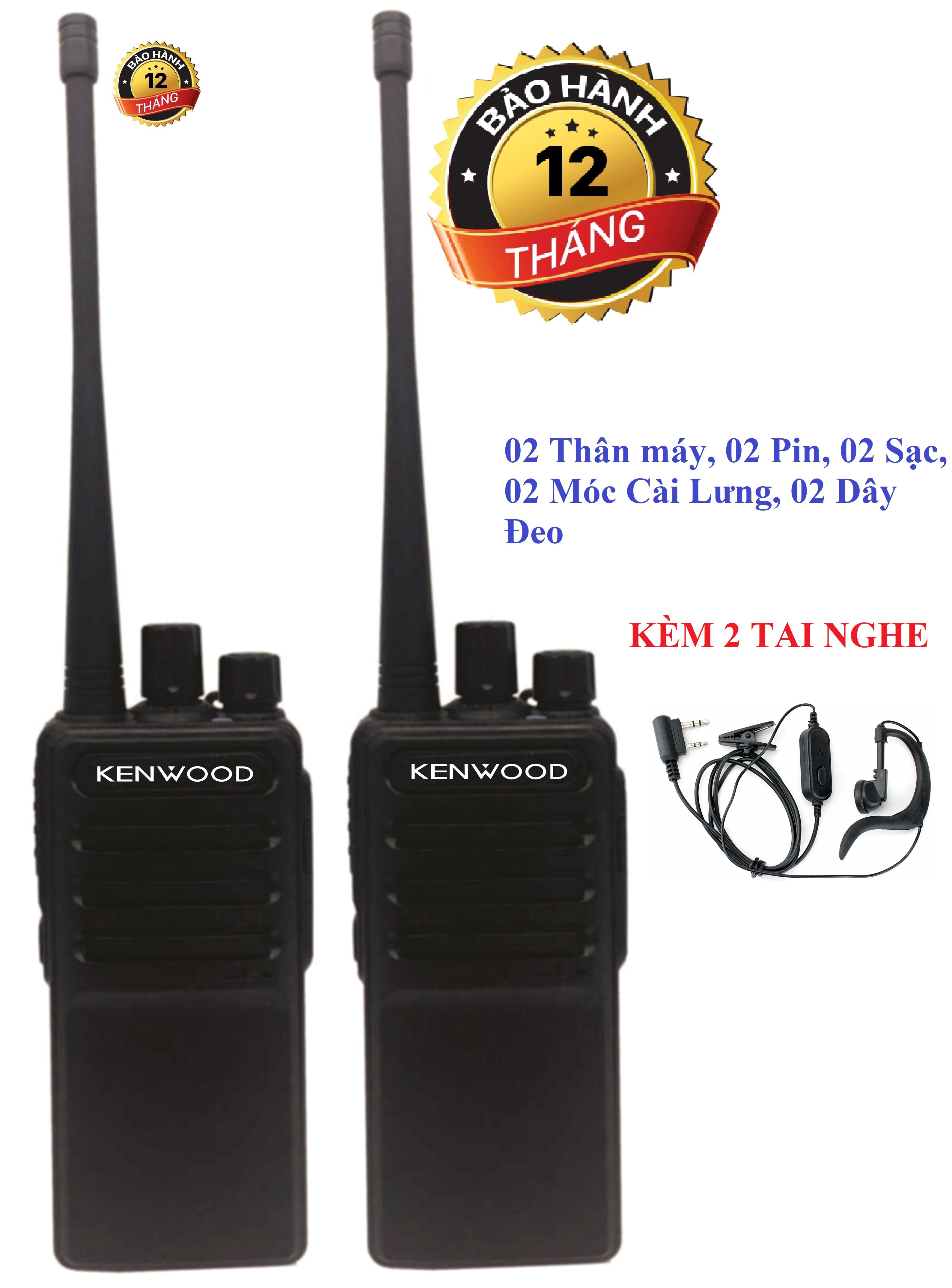 Bộ 2 Bộ đàm Kenwood Chất lượng cao Kenwood TK3390+Tặng Kèm 02 Tai Nghe