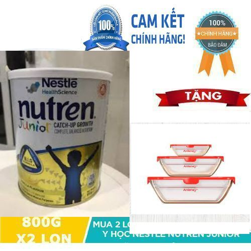 tặng bộ thố thủy tinhSữa bột Nutren Junior tăng sức đề kháng cho trẻ 800g