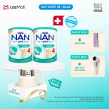 [CHỈ 25-30.06 QT Đơn 599K/999K][Tặng ấm Kalpen] Combo 2 lon Sữa bột Nestlé NAN OPTIPRO PLUS 4 1500g/lon với 5HMO Giúp tiêu hóa tốt