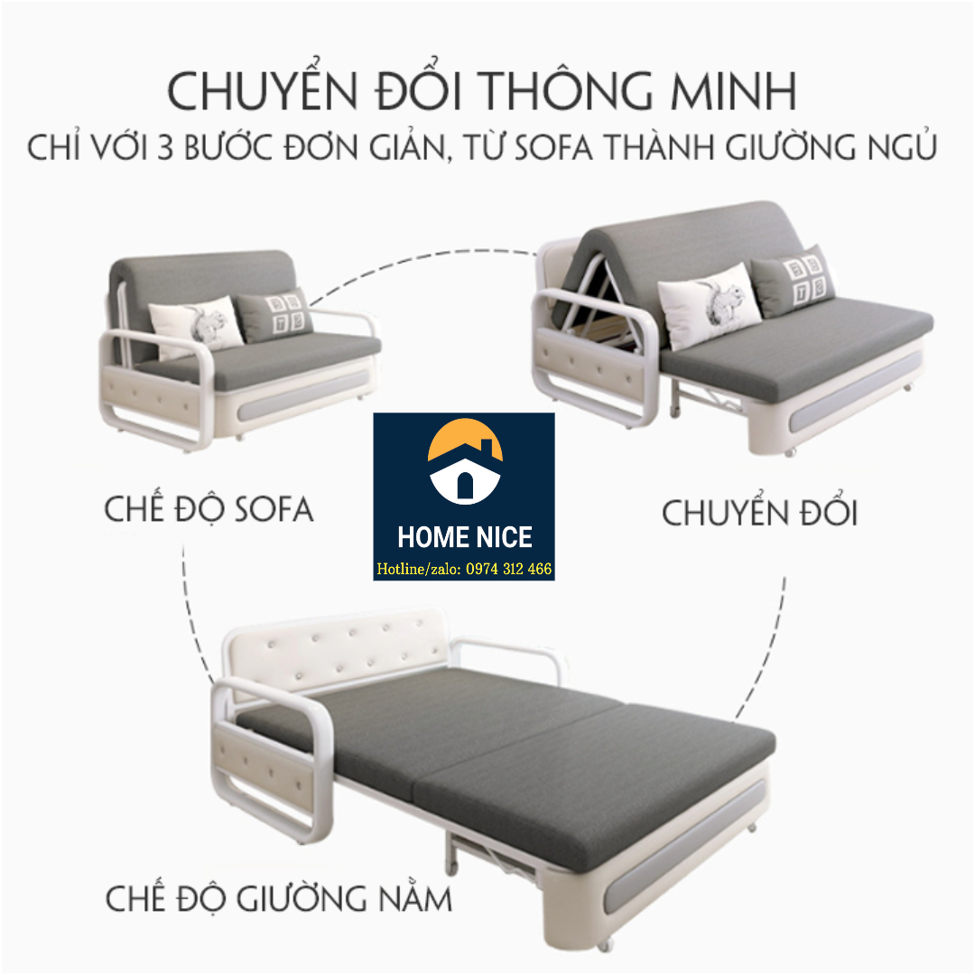 Giường gấp gọn thông minh, giường ngủ sofa bed đa năng, sofa giường phòng khách