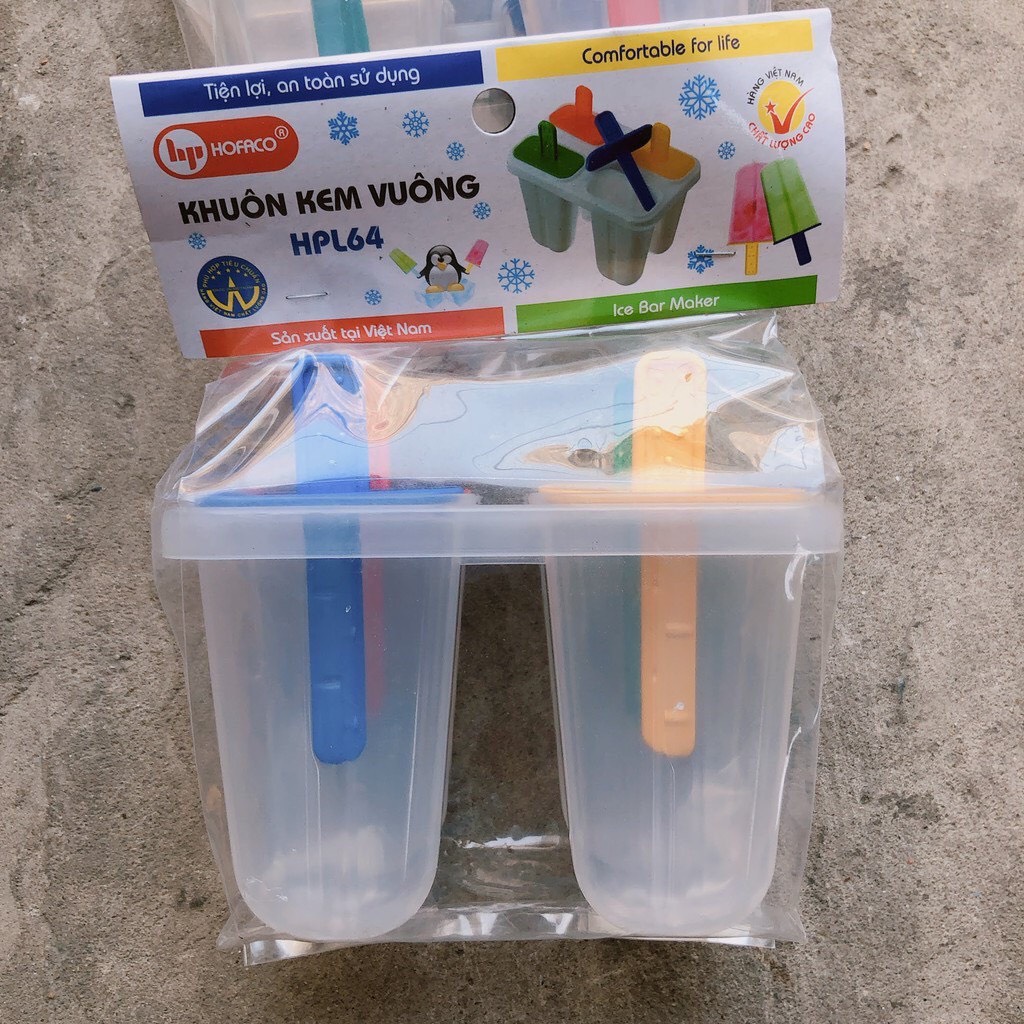 Khuôn kem vuông 4 cái hpl64 hofaco