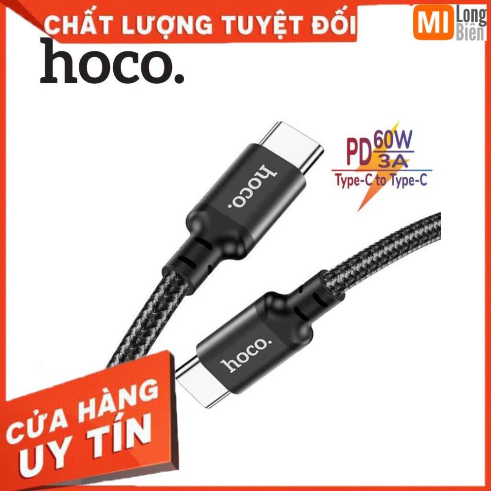 Cáp sạc hoco x14 pd 60w type-c to type-c, sạc nhanh 3.0a, truyền dữ liệu, dây bọc dù chống đứt, gãy gập. dài 1m