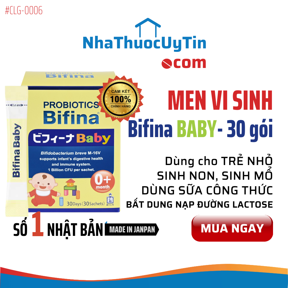 Men vi sinh cho bé Bifina Baby Nhật Bản - Hộp 30 gói - Hỗ trợ bé ăn ngon