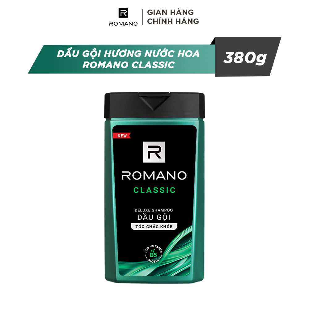 Dầu gội cao cấp Romano Classic cổ điển lịch lãm tóc chắc khỏe 380g