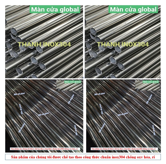 Thanh treo rèm màn cửa inox phi 22 từ 2M đến 3.8M không kèm phụ kiện