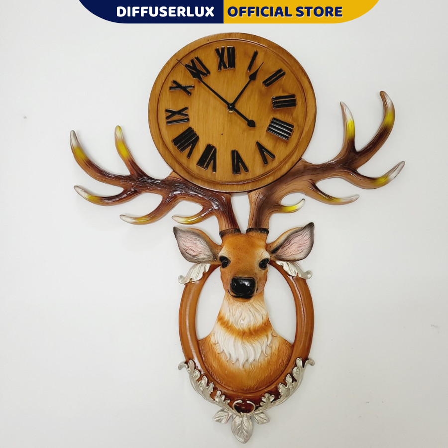 Đồng hồ treo tường trang trí đẹp hình con hươu decor trang trí phòng khách mã 1849 - DIFFUSER LUX