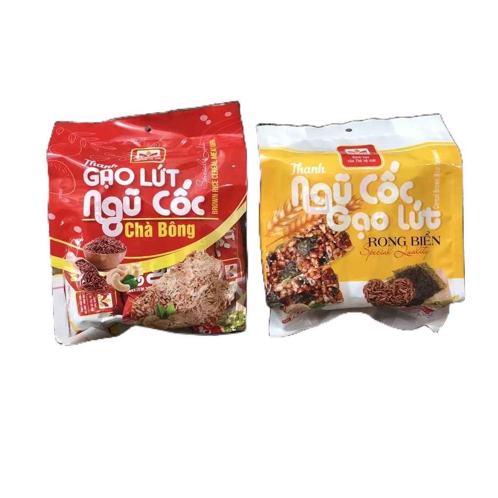 Túi 10 thanh cơm gạo lứt ngũ cốc rong biển/ ngũ cốc chà bông
