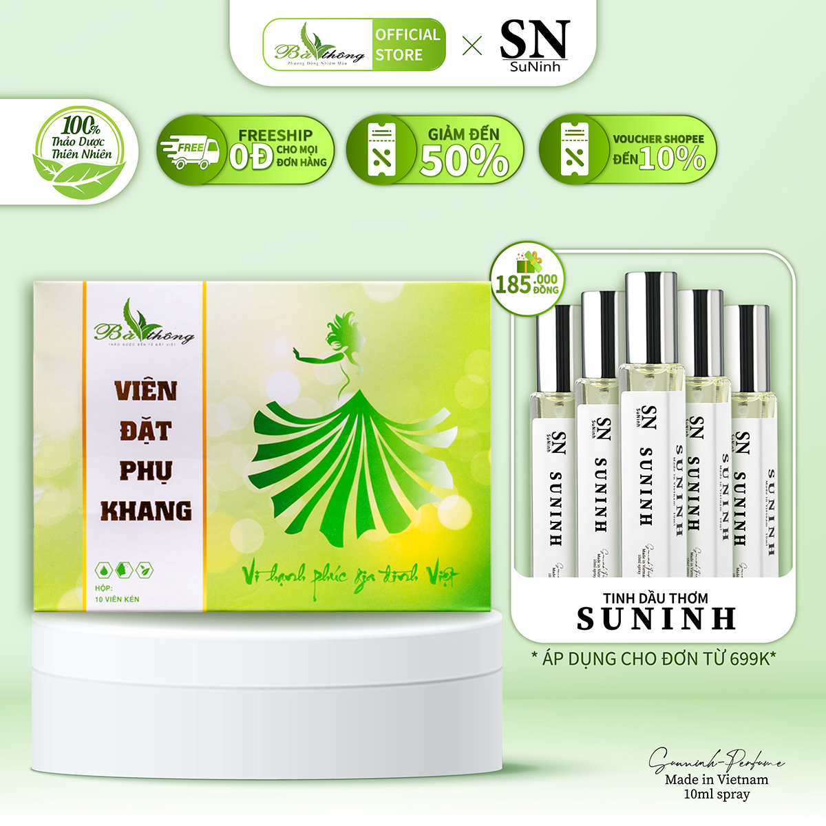 Viên đặt phụ khang Bà Thông hỗ trợ các vấn đề về phụ khoa và sinh lý của chị em phụ nữ
