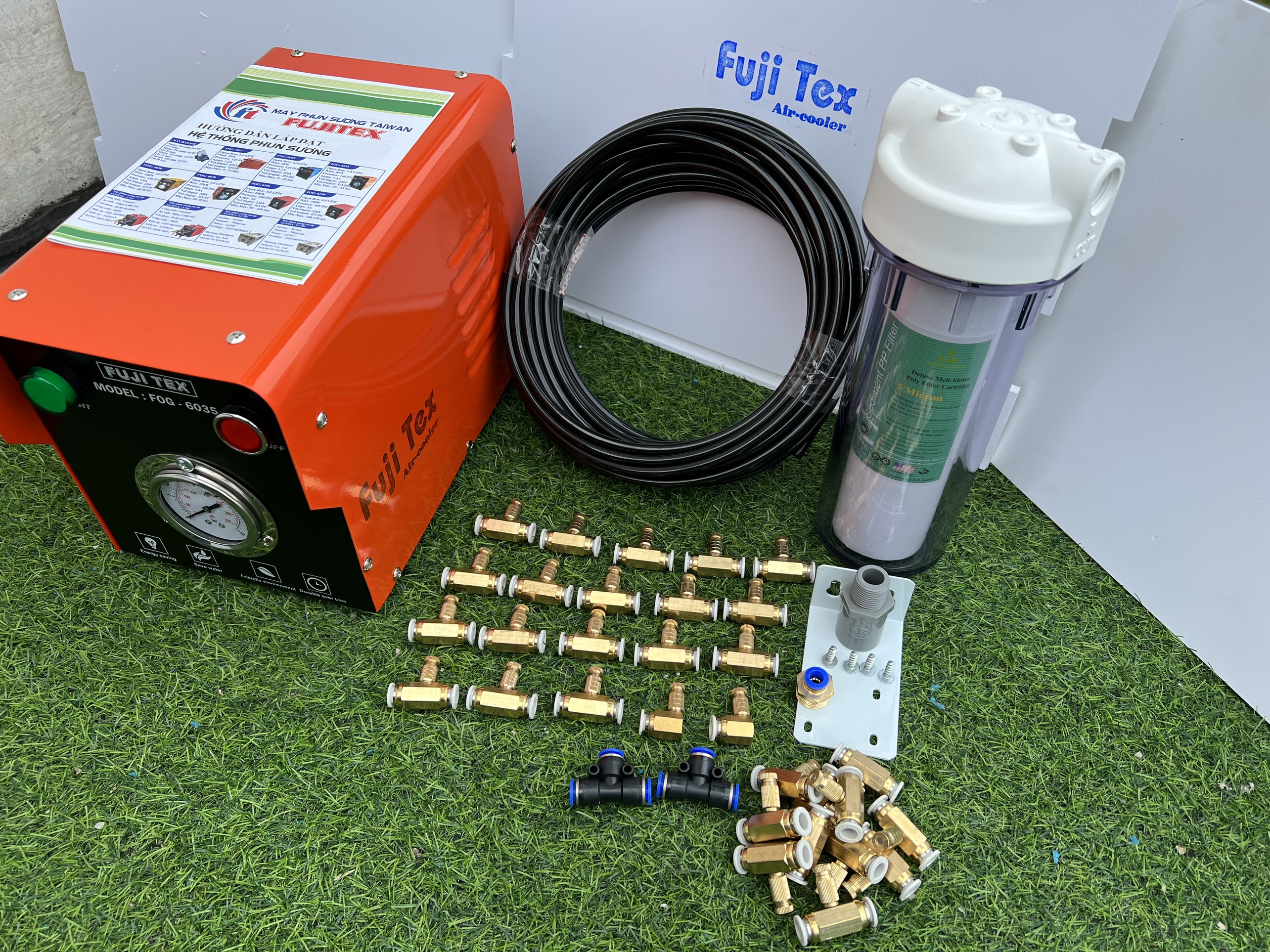 Bộ máy phun sương làm mát 30 đầu phun và đủ phụ kiện