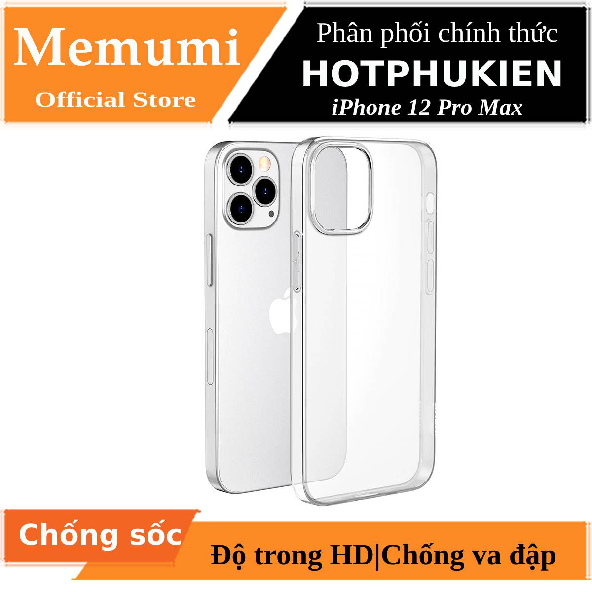 Ốp lưng cho iPhone 12 Pro Max chống sốc siêu mỏng 1mm Hiệu Memumi Glitter Độ trong tuyệt đối, chống trầy xước, chống ố vàng, tản nhiệt tốt - Phân phối bởi Hotphukien