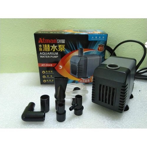 Atman at -304s, sản phẩm có công dụng dùng để bơm nước cho bể cá, bể bán cạn, non bộ, tiểu cảnh..., có xuất xứ từ Trung Quốc