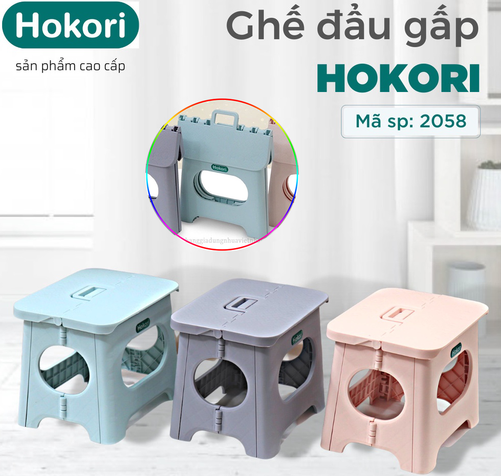 Ghế đẩu gấp gọn cho bé hokori 2058 - việt nhật