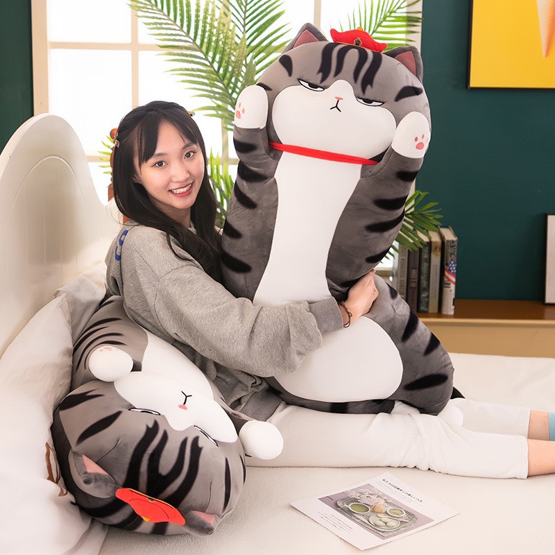 [SIZE 1M5]Gối Ôm Mèo Hoàng Thượng Size 55cm-70cm- 1m- 1m2-1m4- 1M5, Gấu Bông Mèo To Và Dài, Hàng Đẹp Y Hình. Mèo Hoàng Thượng Nằm Dài và To, nằm Ngủ Ôm