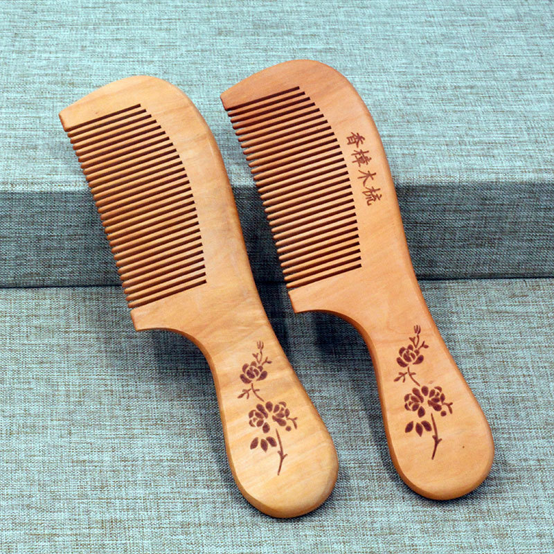 Lược Gỗ Xoan Đào Handmade Chạm Khắc Tinh Xảo, Chống Tĩnh Điện